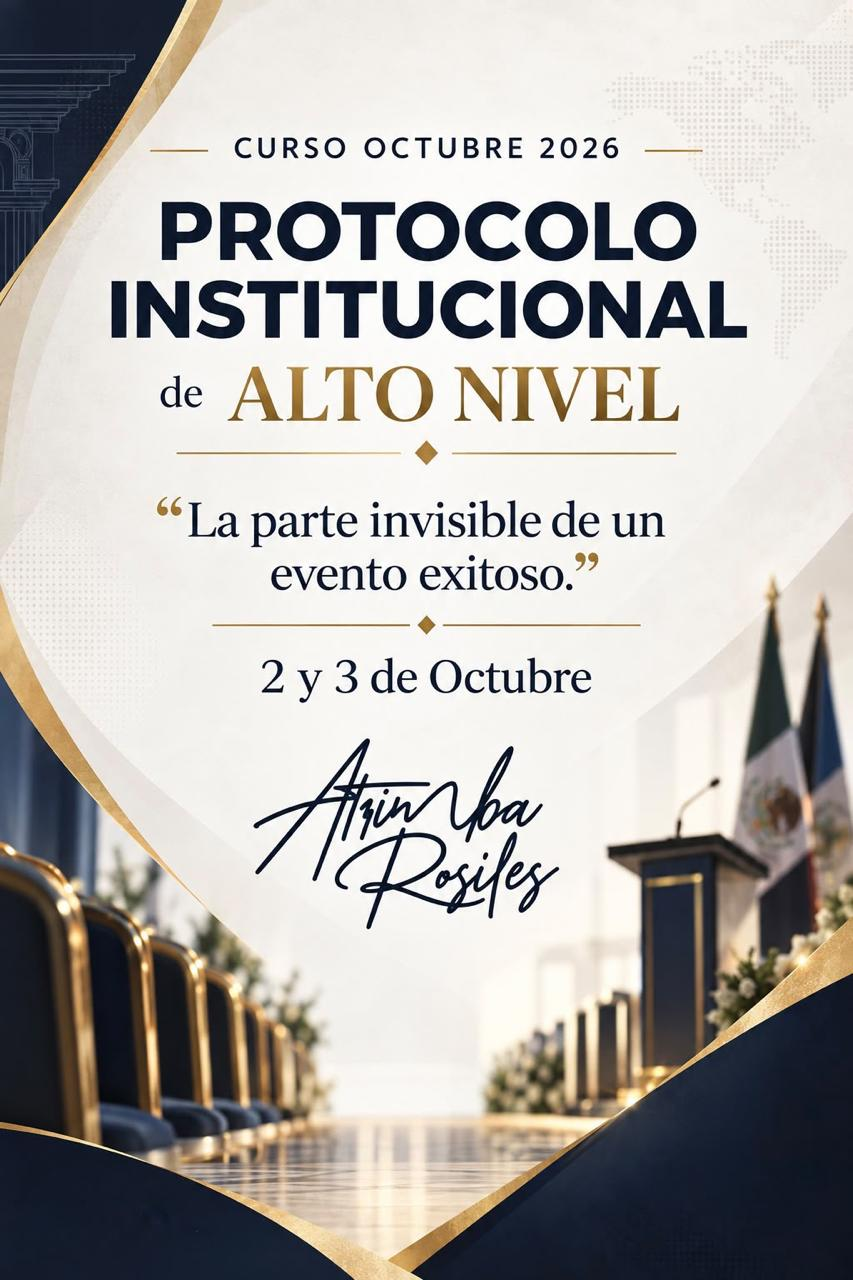 Cartel oficial del curso Protocolo Institucional de Alto Nivel